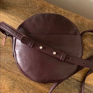 Baggu Burgundy Leather Circle Crossbody